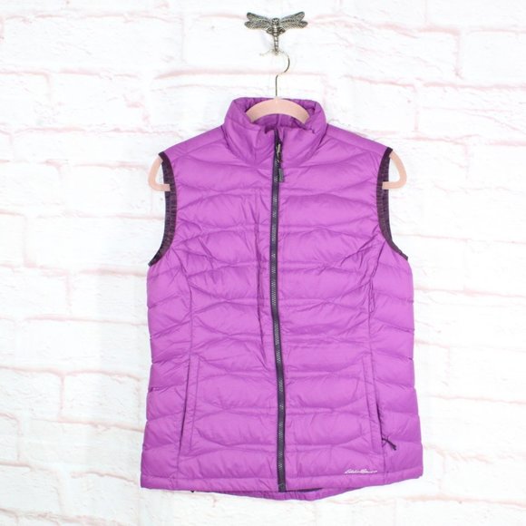 Eddie Bauer Jackets & Blazers - Eddie Bauer Purple Quilted Down Full Zip Puffer Vest Jacket Size M